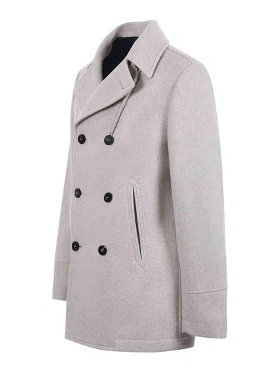 Camplin Wool Blend Peacoat In Gray