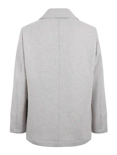 Camplin Wool Blend Peacoat In Gray
