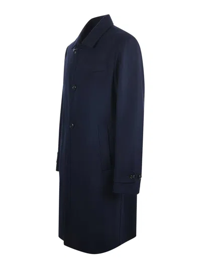 Fay Wool And Cashmere Coat In Blue