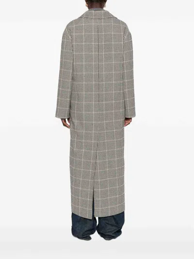 Tagliatore Houndstooth Pattern Wool Coat Pockets In Gray