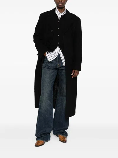 Dunst Wool Single-breasted Coat In Black