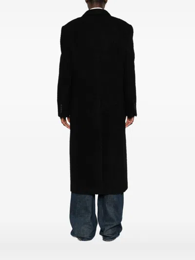 Dunst Wool Single-breasted Coat In Black
