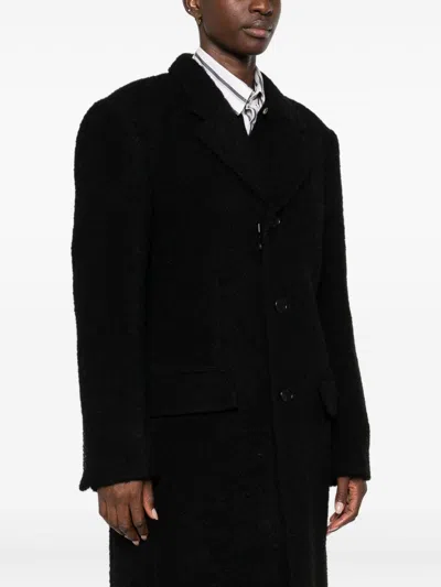 Dunst Wool Single-breasted Coat In Black