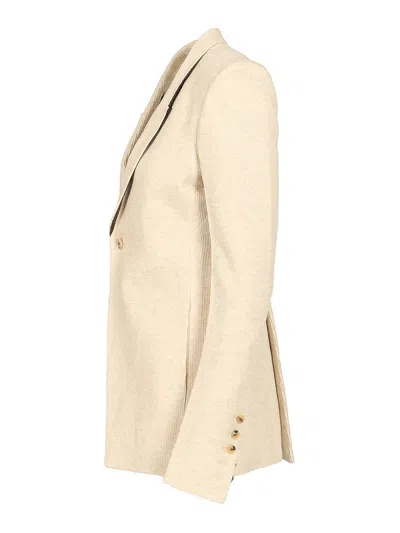 Rick Owens Velvet Blazer In Neutral