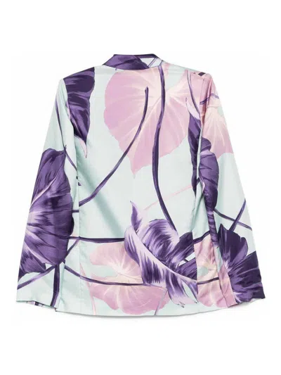 F.r.s For Restless Sleepers Printed Silk Double-breasted Jacket In Multi