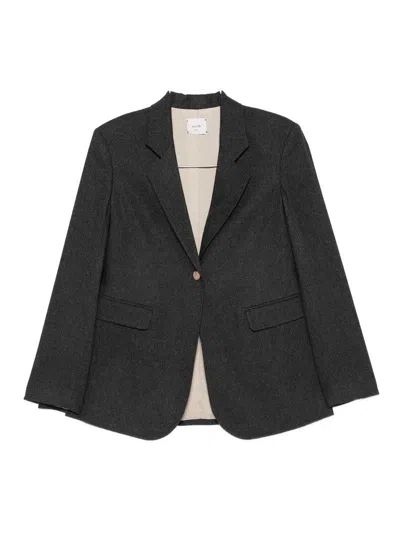 Alysi Flannel Single-breasted Jacket In Gray
