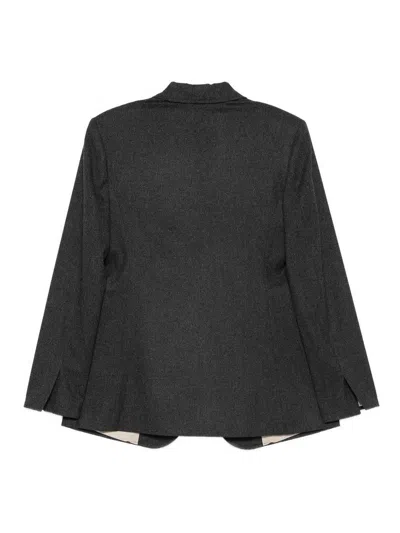 Alysi Flannel Single-breasted Jacket In Gray