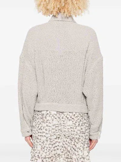 Iro Pabli Textured Weave Cotton Jacket With Patch Pockets In Gray