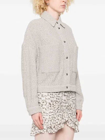Iro Pabli Textured Weave Cotton Jacket With Patch Pockets In Gray