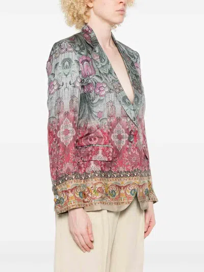 Pierre-louis Mascia Pierre Louis Mascia Silk Single-breasted Jacket In Multi