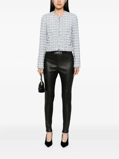 Versace Tweed Jacket In Blue