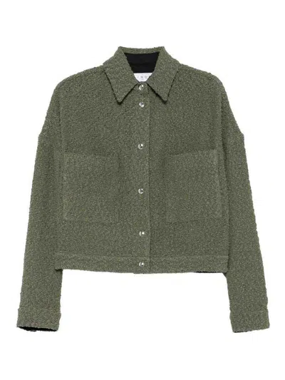 Iro Cotton Jacket Patch Pockets In Green