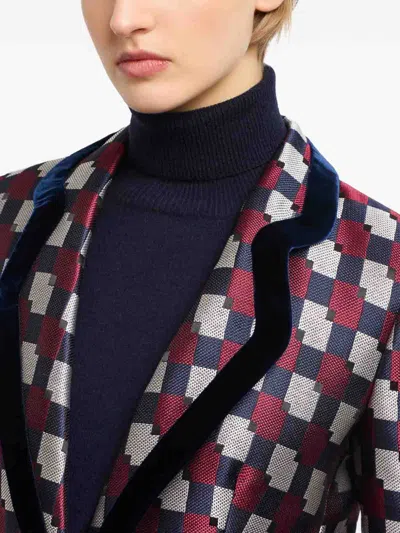 Emporio Armani Pattern-printed Single-breasted Blazer In Multi