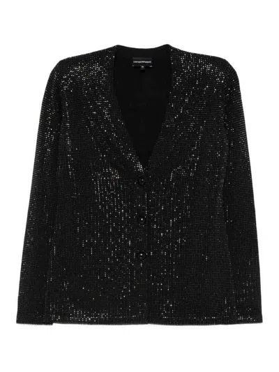 Emporio Armani Wool Blend Single-breasted Jacket In Black