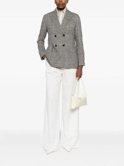 Circolo 1901 Cotton Double-breasted Jacket In Black