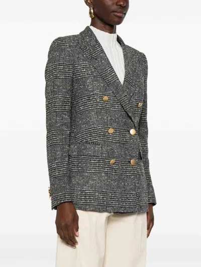 Tagliatore Wool Blend Double-breasted Jacket In Black
