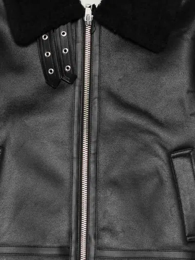 Dunst Faux Leather Shearling Jacket In Black