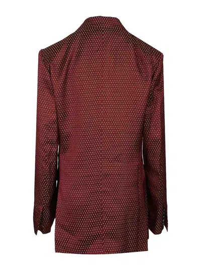 Dries Van Noten Double-breasted Polka Dot Blazer In Red