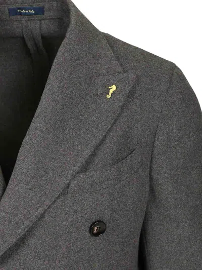 Guarinucci Unlined Double-breasted Blazer In Gray