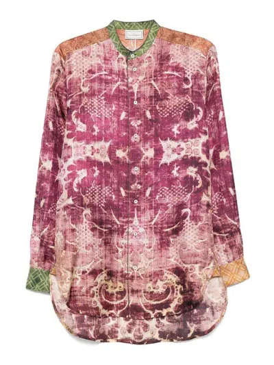 Pierre-louis Mascia Printed Silk Shirt In Purple