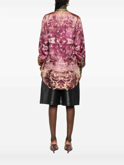 Pierre-louis Mascia Printed Silk Shirt In Purple