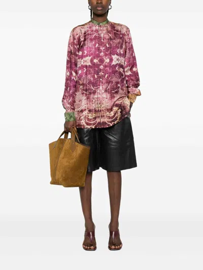 Pierre-louis Mascia Printed Silk Shirt In Purple