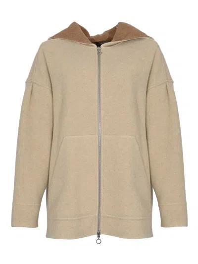 Max Mara Slim Jacket In Wool Blend Jersey In Neutral