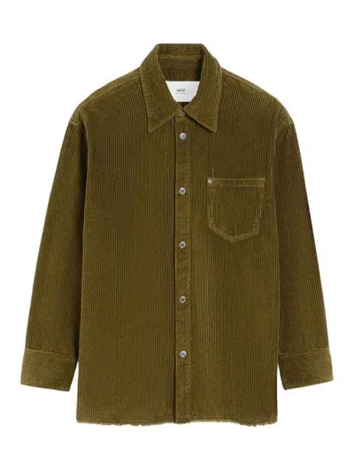 Ami Alexandre Mattiussi Ami Paris Men Cotton Overshirt In Green