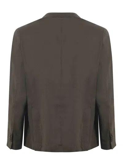 Manuel Ritz Linen Jacket In Brown