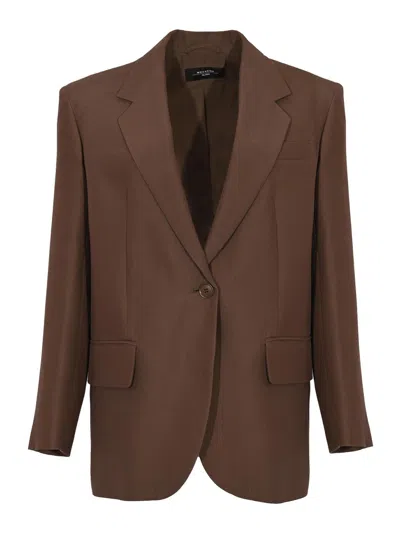 Weekend Max Mara Floc Jacket In Cotton Blend In Brown