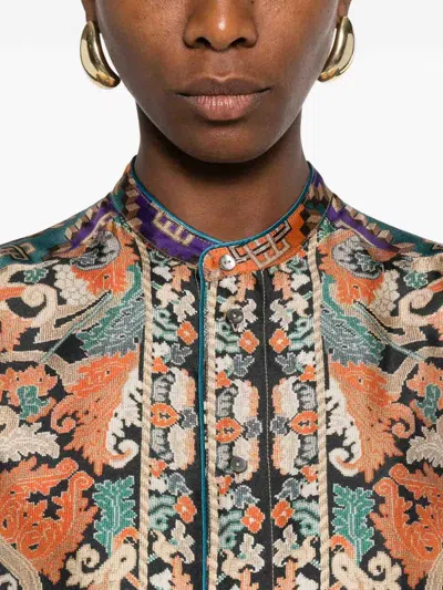Pierre-louis Mascia Printed Silk Shirt In Multi