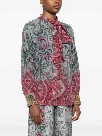 Pierre-louis Mascia Printed Silk Shirt In Multi