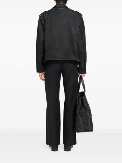 Mm6 Maison Margiela Mm6 By Maison Margiela Nylon Biker Jacket With Adjustable Belt And Multiple Pockets In Multi