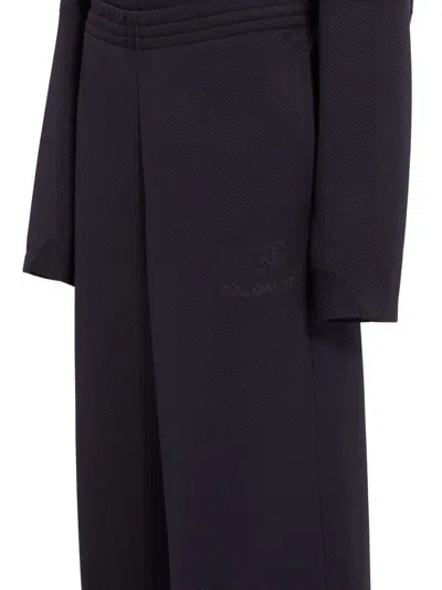 Mm6 Maison Margiela Relaxed Fit Trousers Drawstring Hem In Blue