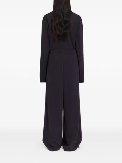 Mm6 Maison Margiela Relaxed Fit Trousers Drawstring Hem In Blue