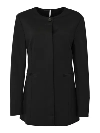 Liviana Conti Alfred Jacket In Shiny Milanese Stitch In Black