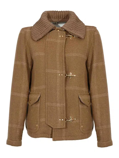 Fay 3-hook Jacket In Brown
