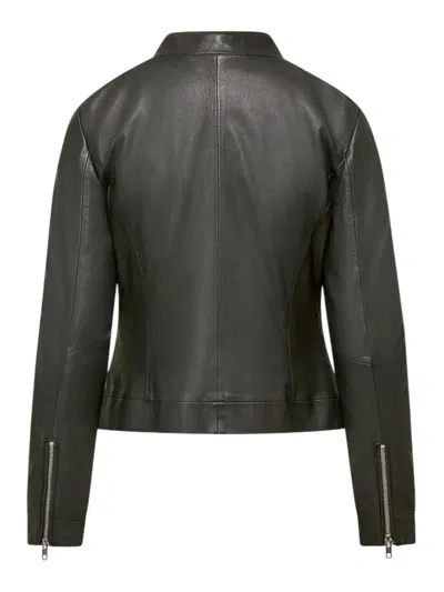 Bomboogie Leather Jacket In Brown