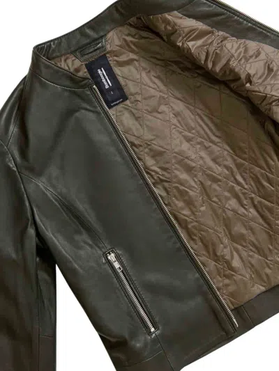 Bomboogie Leather Jacket In Brown