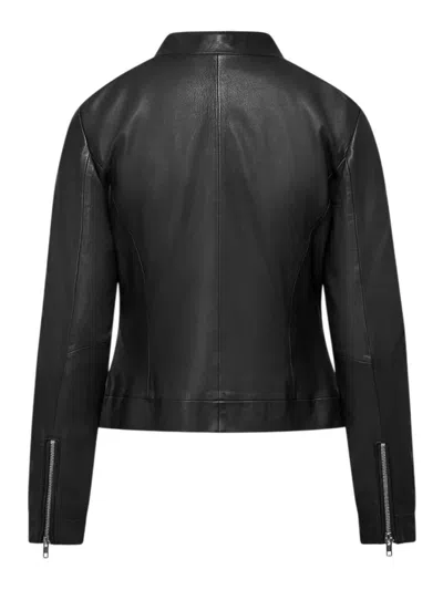 Bomboogie Leather Jacket In Black
