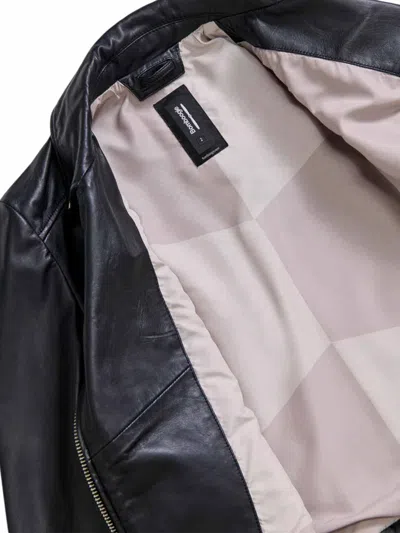 Bomboogie Leather Jacket In Blue