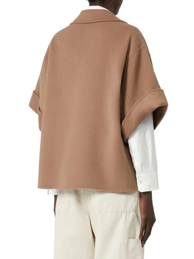 Weekend Max Mara Coat Double-breasted Front Pockets In Brown