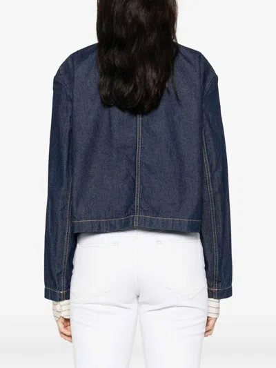 Maison Kitsuné Woman Denim Outerwear Blue Size S Cotton In Blue