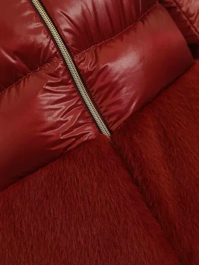 Herno Down Jacket With Ecological Fur In Red