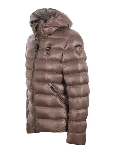 Blauer Quilted Ripstop Nylon Jacket In Brown