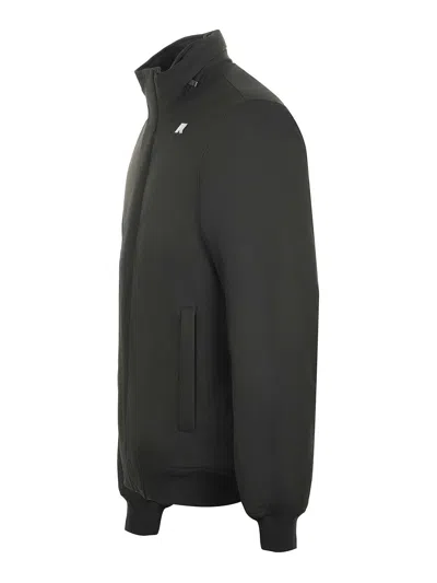 K-way Padded Short Jacket High Neck Ribbed Cuffs In Green