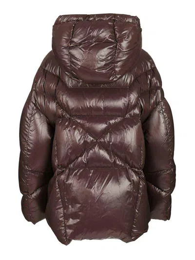 Khrisjoy Iconic Milano Puffer In Shiny Nylon Coats Brown In Brown