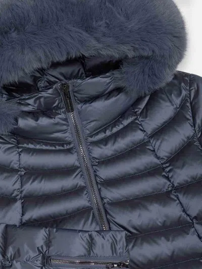 Colmar Originals A-line Down Jacket With Faux Fur In Purple