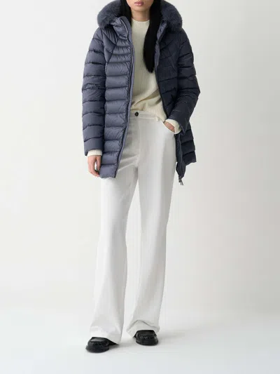 Colmar Originals A-line Down Jacket With Faux Fur In Purple