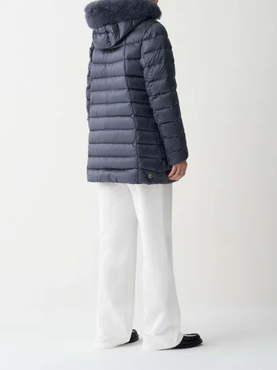 Colmar Originals A-line Down Jacket With Faux Fur In Purple